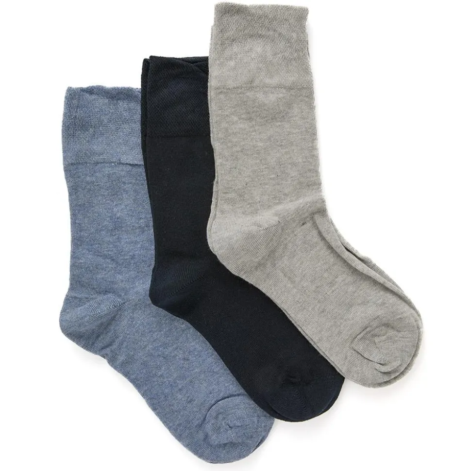 Ladies Diabetic Socks 3 Pack - Blue-Grey