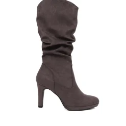 Ladies' Heeled Calf Boots - Grey