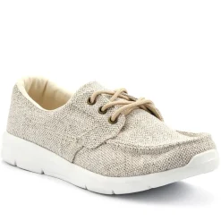 Ladies' Lace-Up Moccasins - Beige