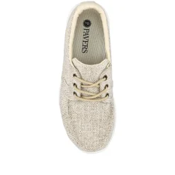 Ladies' Lace-Up Moccasins - Beige