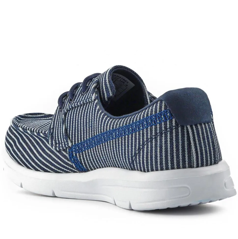 Ladies' Lace-Up Moccasins - Navy Multi