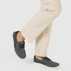 Ladies' Lace-Up Moccasins - Navy Multi