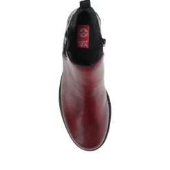 Ladies Pull-On Chelsea Boots - Burgundy