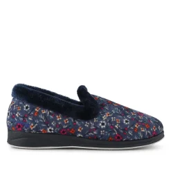 Ladies' Snug Full Slippers - BLUE FLORAL