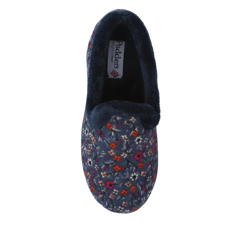 Ladies' Snug Full Slippers - BLUE FLORAL