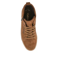 Lake Gabor Leather Zip & Lace Hi-Tops - Tan Suede