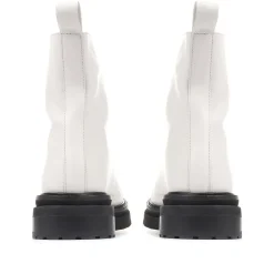 Lanie Zip Up Chunky Boots - White