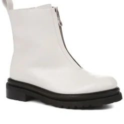 Lanie Zip Up Chunky Boots - White