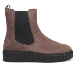 Laure Leather Chelsea Boots - Grey Suede