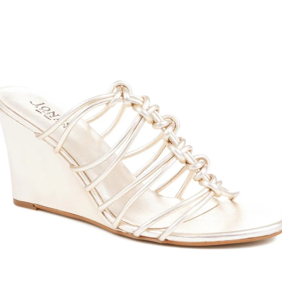 Laurella Leather Gladiator Wedges - Gold