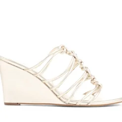 Laurella Leather Gladiator Wedges - Gold