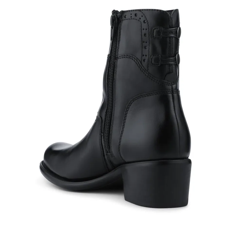 Laurelle Leather Zip Fasten Ankle Boots - Black