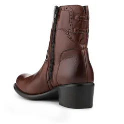 Laurelle Leather Zip Fasten Ankle Boots - Brown