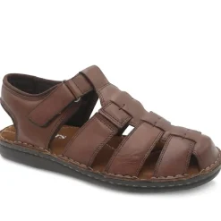 Leather Adjustable Fasten Fisherman Sandals - Brown