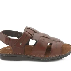 Leather Adjustable Fasten Fisherman Sandals - Brown