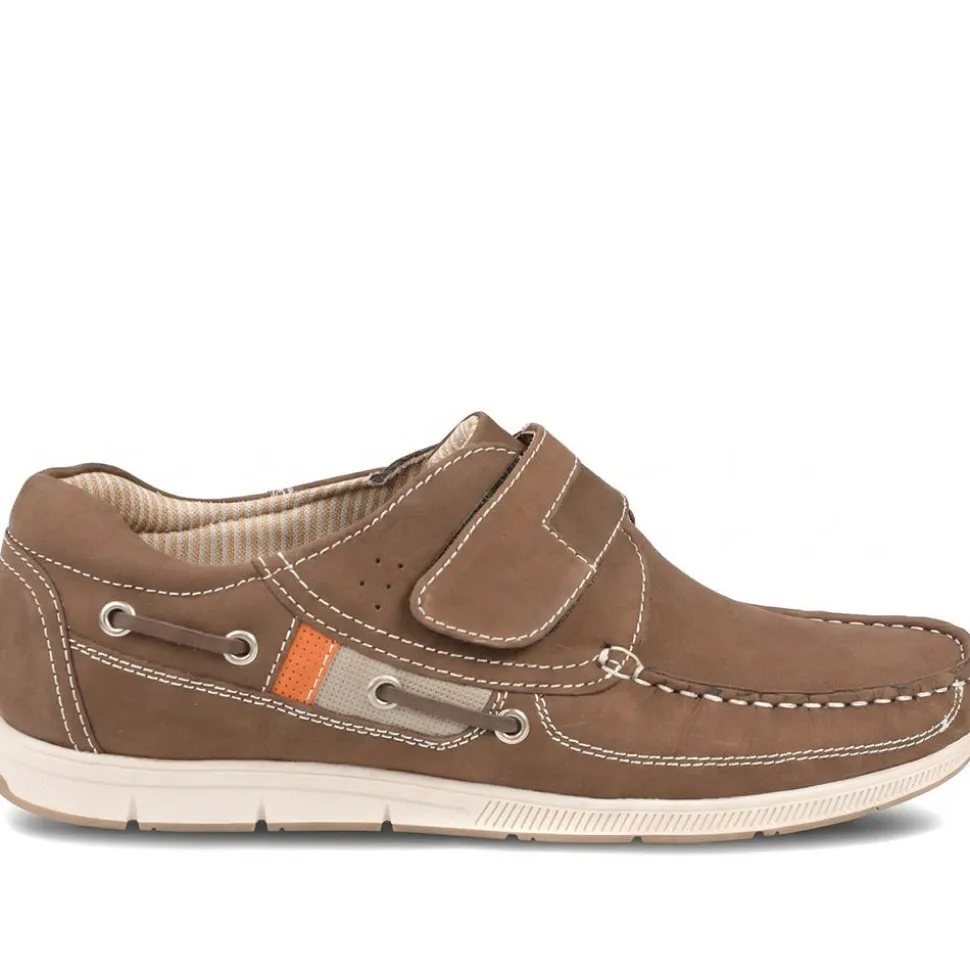 Leather Adjustable Fastening Shoes - Brown