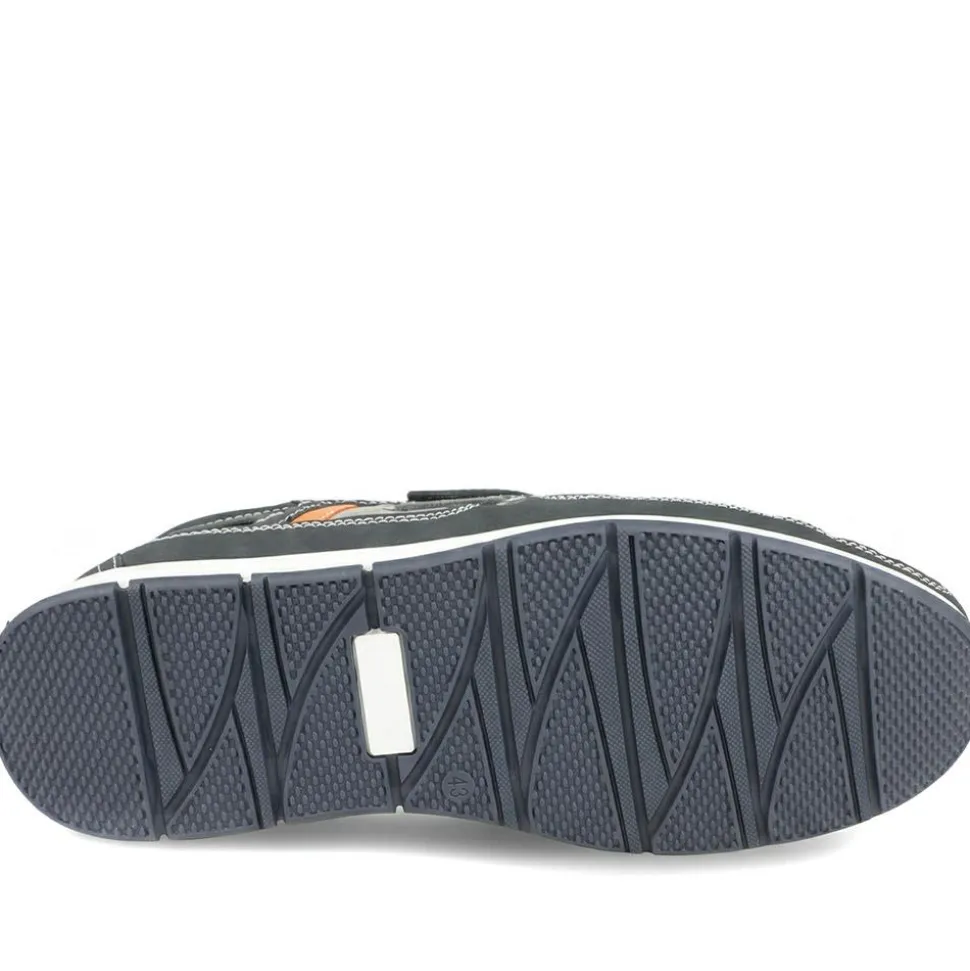 Leather Adjustable Fastening Shoes - Navy