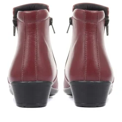 Leather Ankle Boot - Burgundy