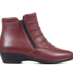 Leather Ankle Boot - Burgundy