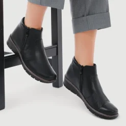 Leather Ankle Boots - Black