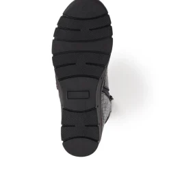 Leather Ankle Boots - Black Patent Croc