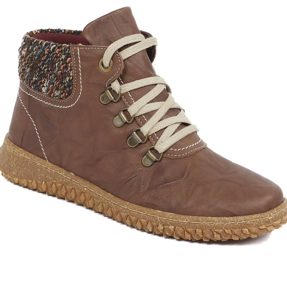 Leather Ankle Boots - Brown
