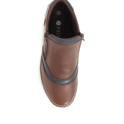 Leather Ankle Boots - BROWN-NAVY