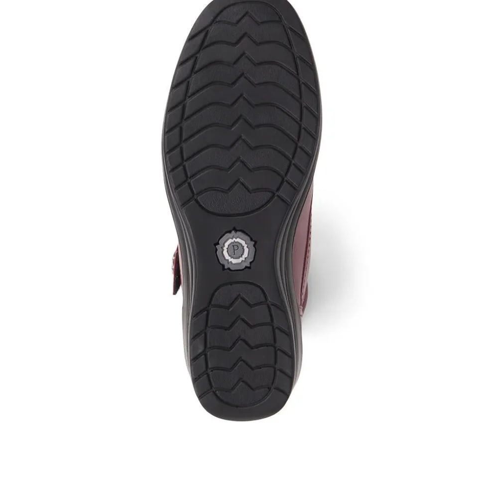 Leather Ankle Boots - Burgundy