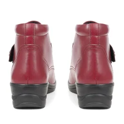 Leather Ankle Boots - Burgundy