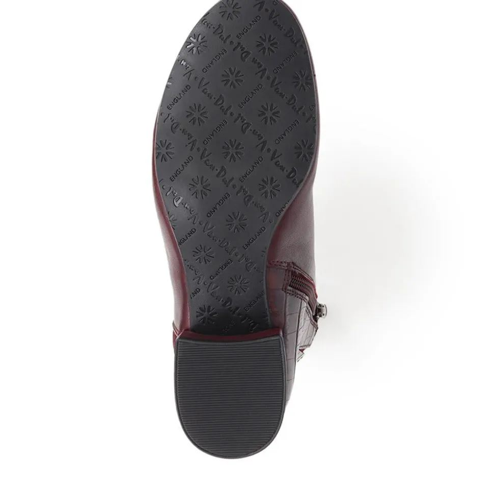 Leather Ankle Boots - Burgundy