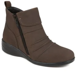 Leather Ankle Boots - Grey
