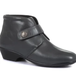 Leather Ankle Boots - Grey