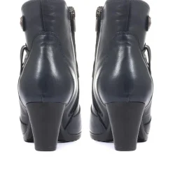 Leather Ankle Boots - Navy