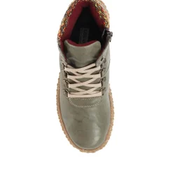 Leather Ankle Boots - Olive