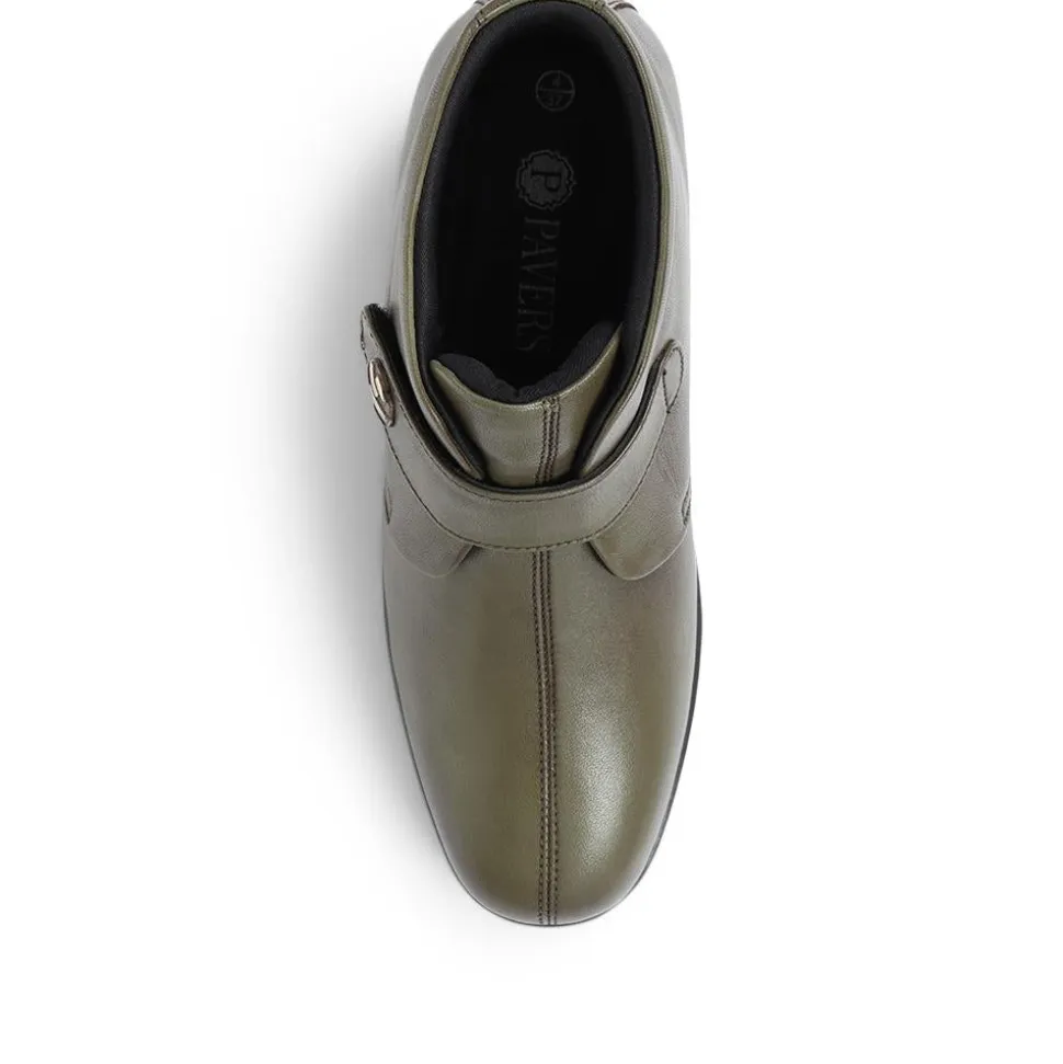 Leather Ankle Boots - Olive