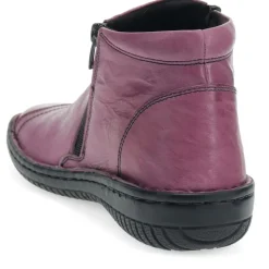 Leather Ankle Boots - Purple