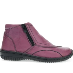 Leather Ankle Boots - Purple