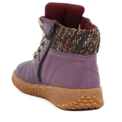 Leather Ankle Boots - Purple
