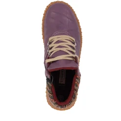 Leather Ankle Boots - Purple