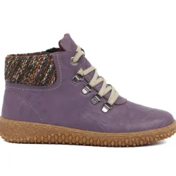 Leather Ankle Boots - Purple
