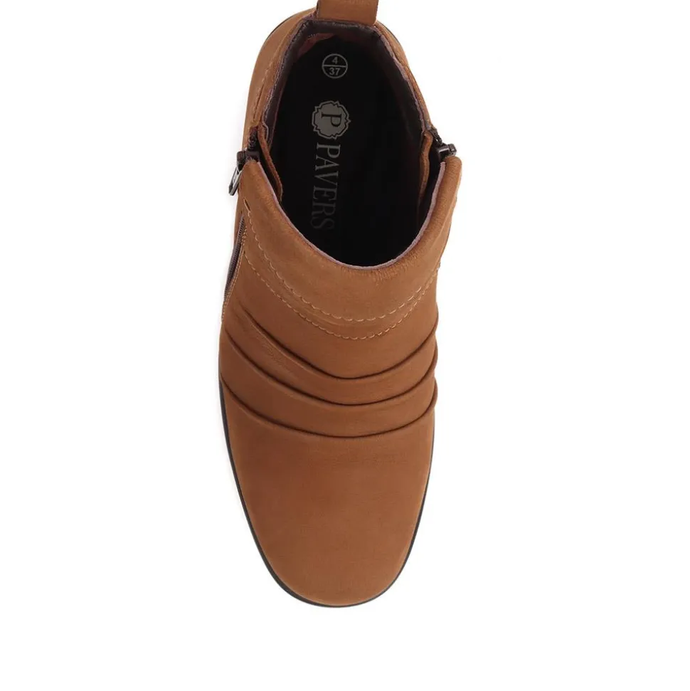 Leather Ankle Boots - Tan