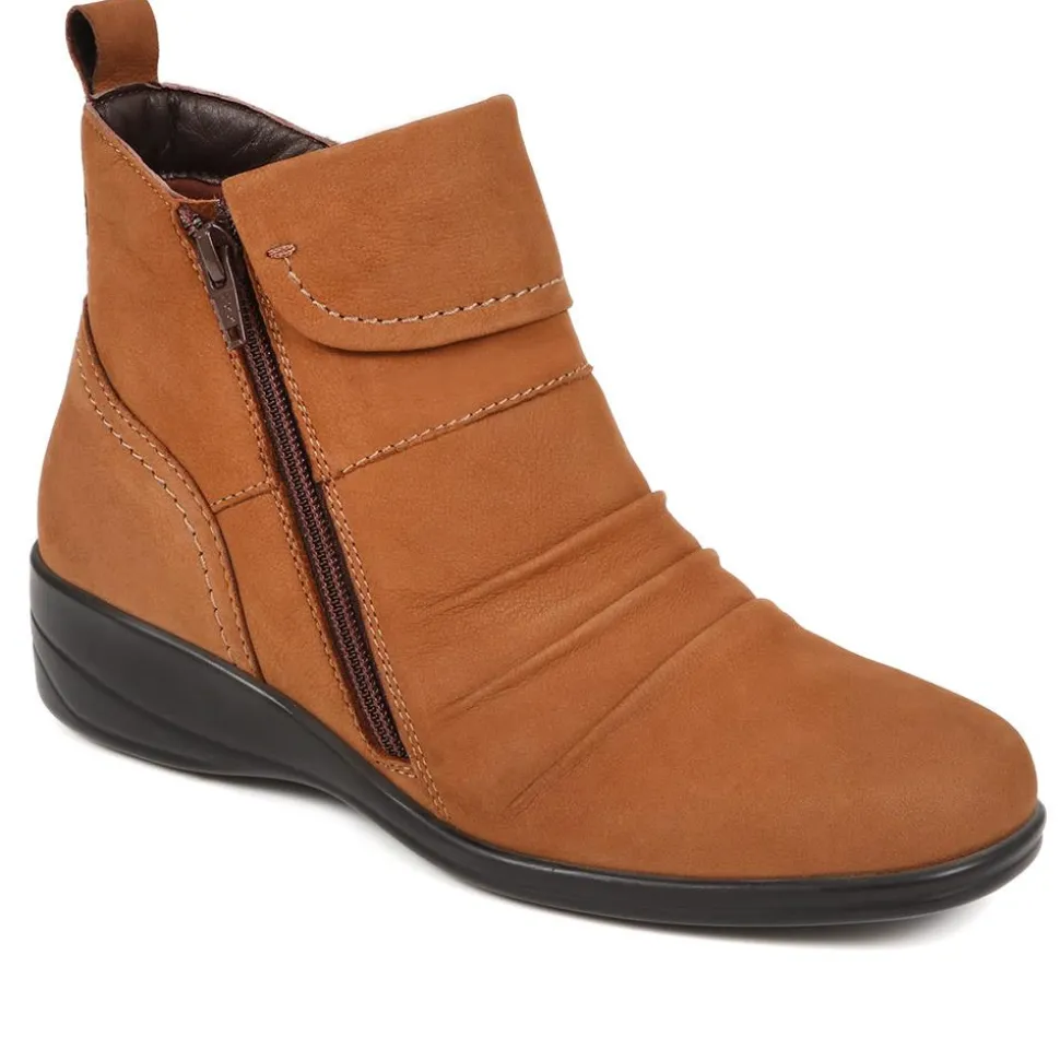 Leather Ankle Boots - Tan
