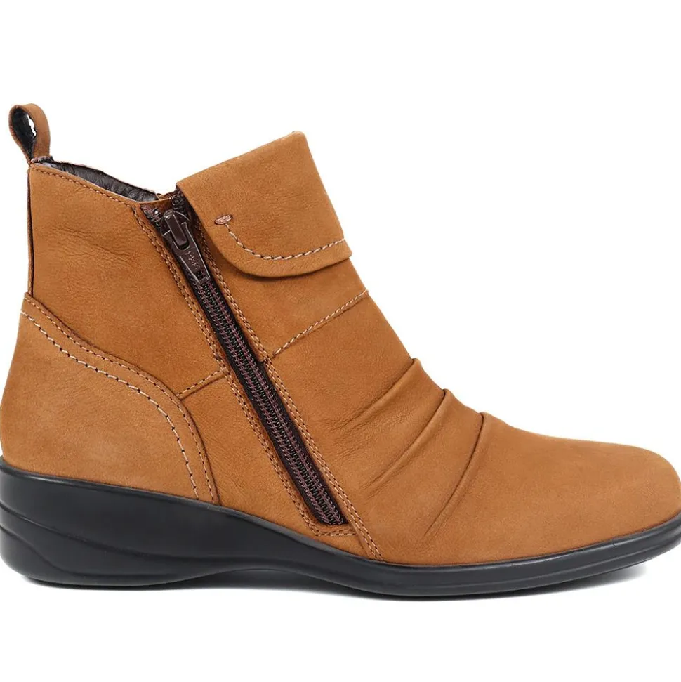 Leather Ankle Boots - Tan
