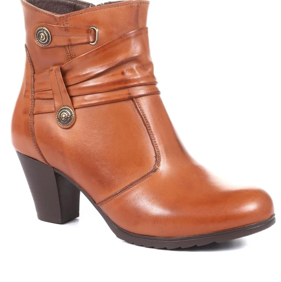 Leather Ankle Boots - Tan