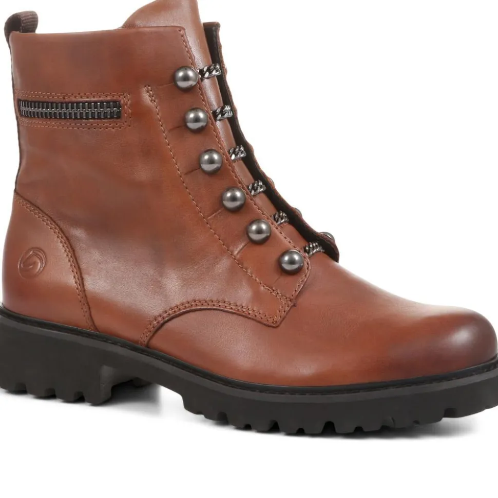 Leather Ankle Boots - Tan