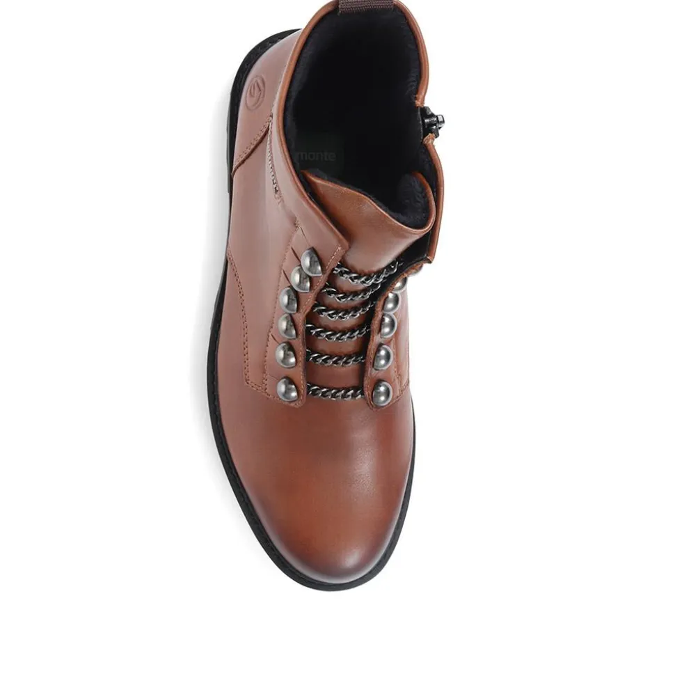 Leather Ankle Boots - Tan