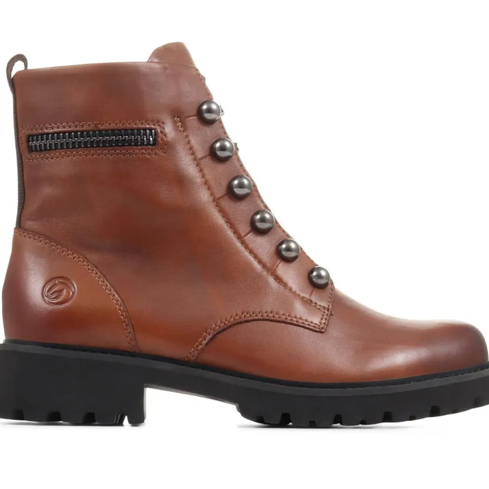 Leather Ankle Boots - Tan