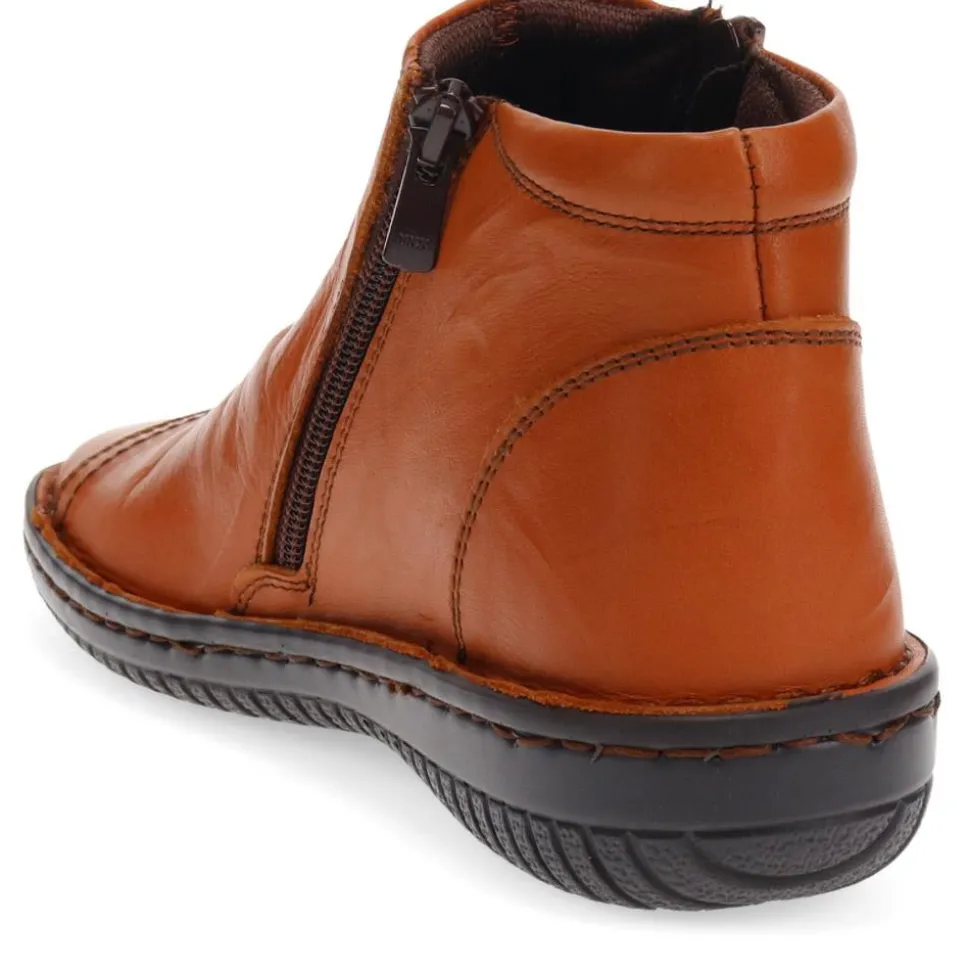 Leather Ankle Boots - Tan