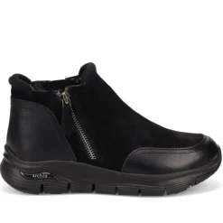 Leather Arch-Fit Ankle Boots - Black