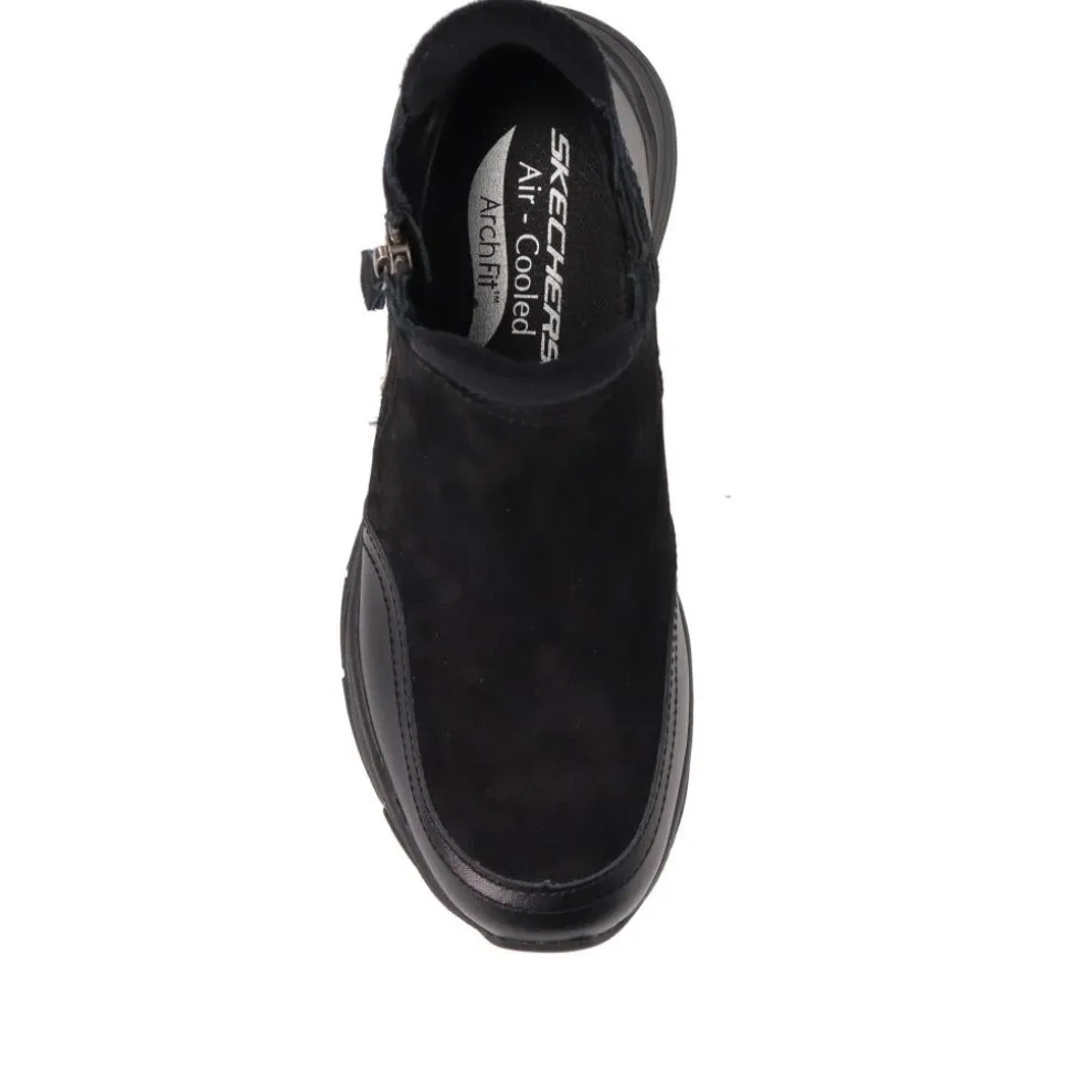 Leather Arch-Fit Ankle Boots - Black